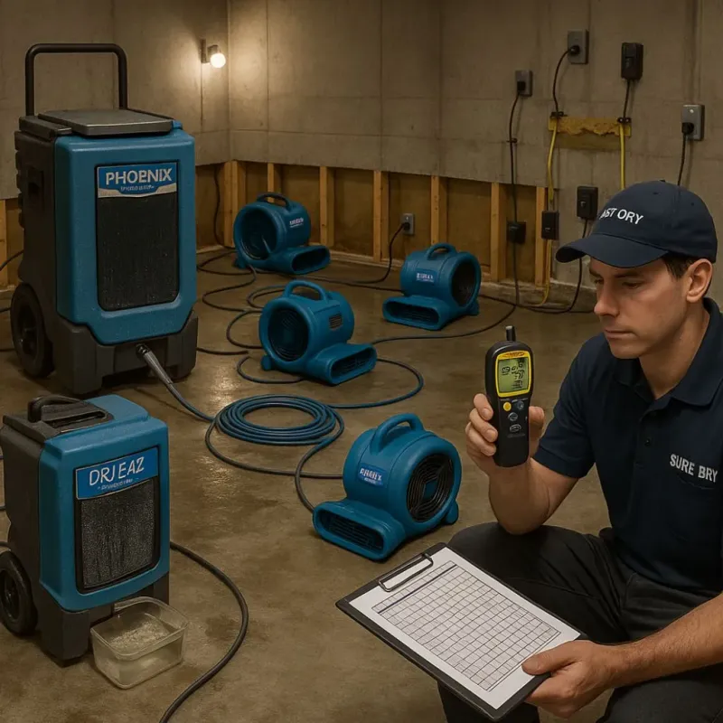 Structural Drying and Dehumidification process in Ponderosa Park, CO
